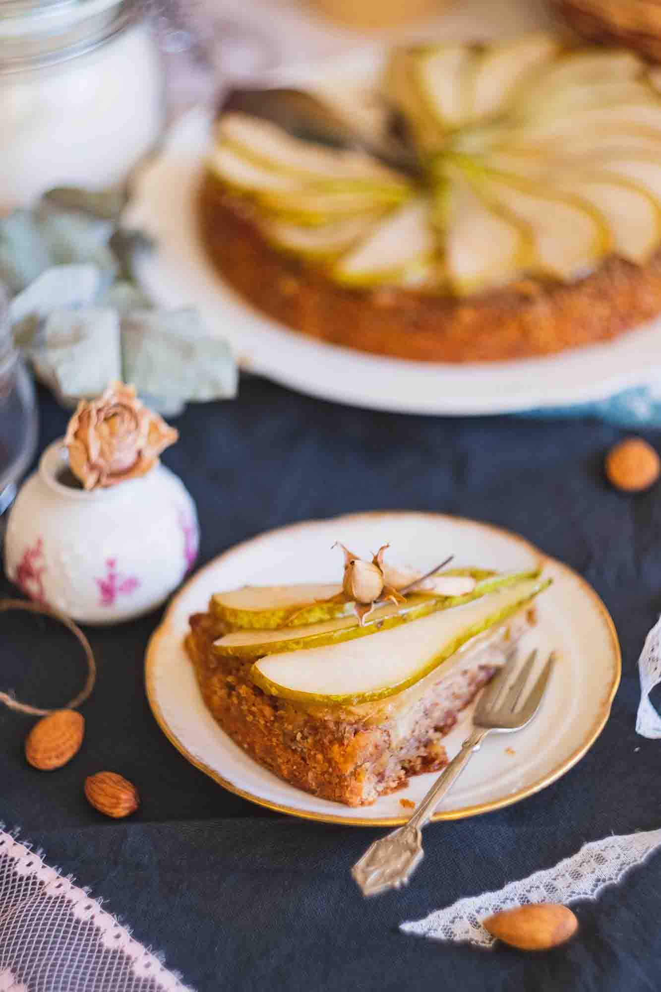 dilyara garifullina 7VX 9M2TL 4 unsplash Fresh Pear Cake with Sliced Pears